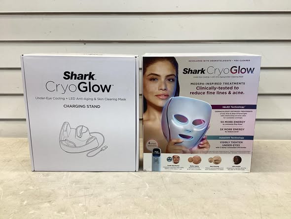Shark CryoGlow Under-Eye Cooling + LED Anti-Aging & Skin Clearing Face Mask