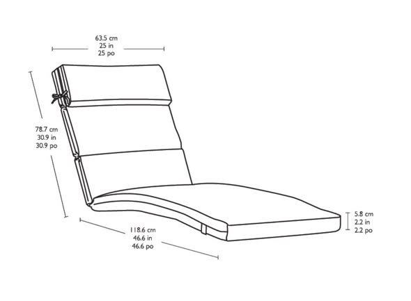 Peak Season Outdoor Chaise Cushion in Blue