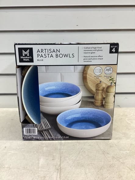 Member's Mark 4-Piece Stoneware Reactive Pasta Bowl Set