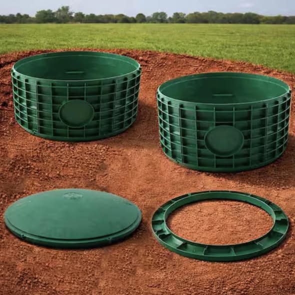 VPC 20 in. x 24 in. Tall Septic Tank Riser Combo