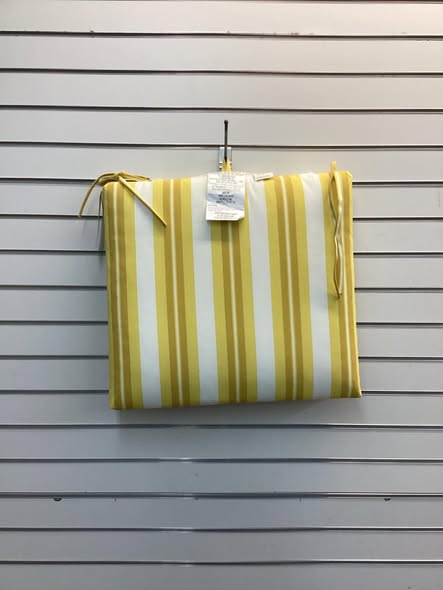 20"x18" Threshold Printed DuraSeason Fabric Sunrise Stripe Outdoor Chair Seat Cushion Yellow