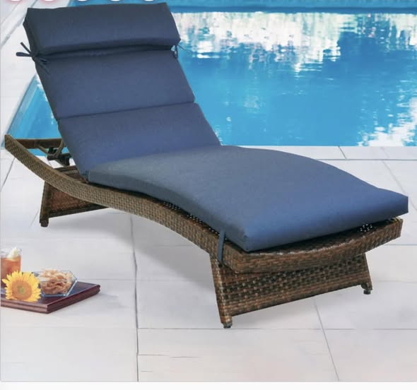 Peak Season Outdoor Chaise Cushion in Blue
