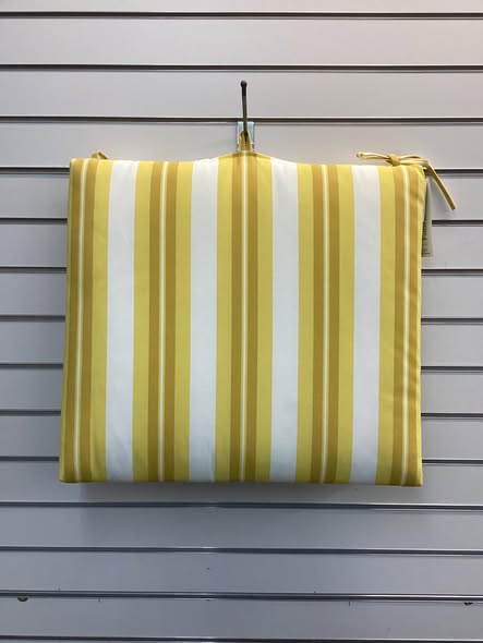 20"x18" Threshold Printed DuraSeason Fabric Sunrise Stripe Outdoor Chair Seat Cushion Yellow