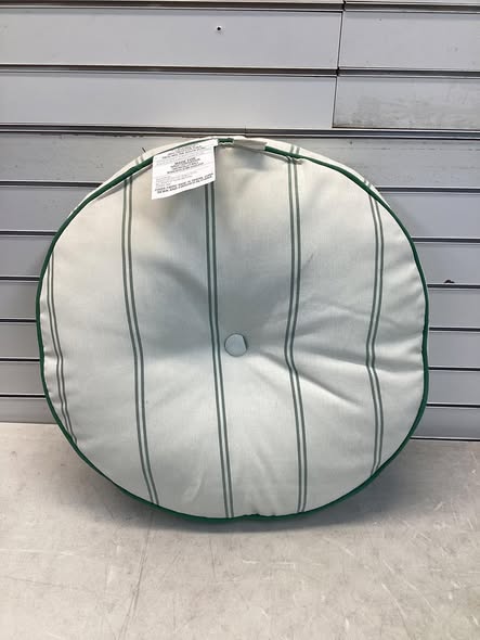 Threshold 22” Round Deep Seat Back Pillow Cushion in Cream with Green Stripes
