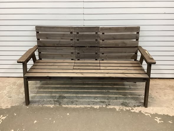Outdoor Fir Wood Bench with Foldable Middle Table