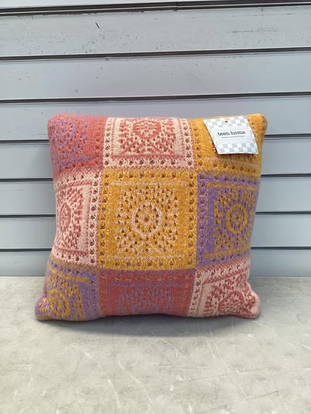 Cozy Bliss Flower Crochet Teen Treasured 16”x16" Decorative Pillow