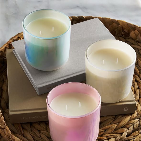 Member's Mark 12oz Round Bottom Pearlized Candle, 3pc