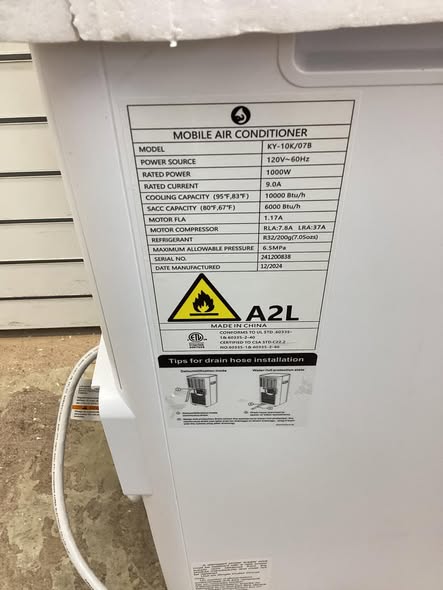 Edendirect 10,000 BTU (DOE) Portable Air Conditioner Cools 400 sq. ft. with Heater and Dehumidifier