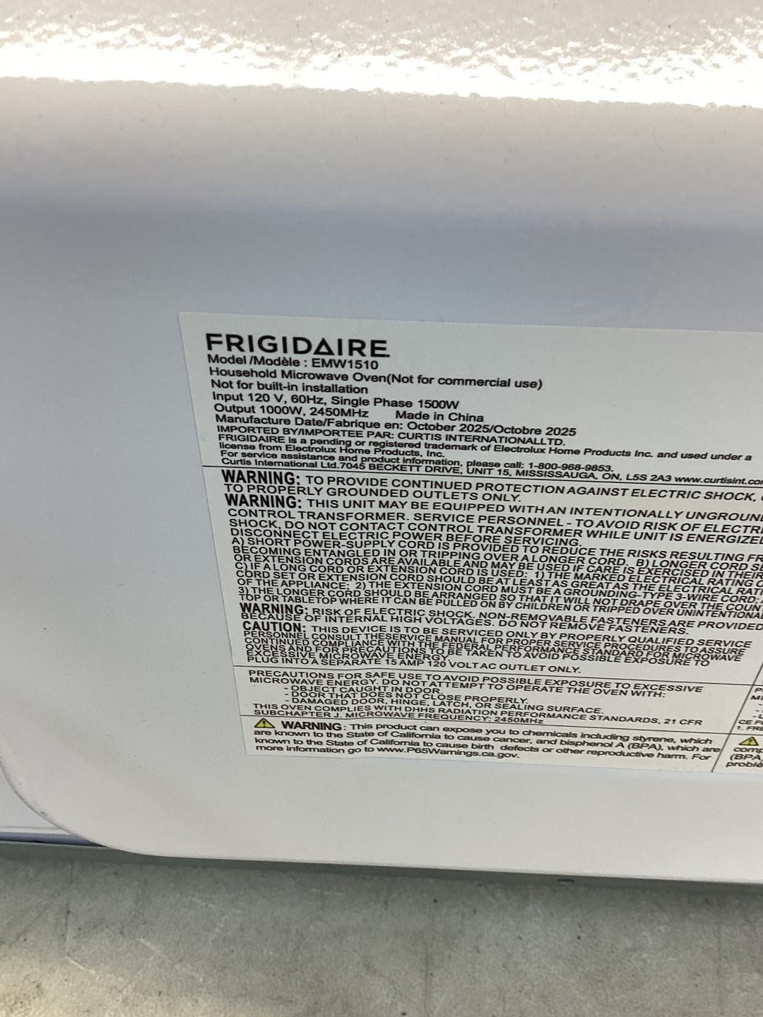 Frigidaire 1.5 cu. ft. 1000 w Countertop Microwave in Stainless Steel