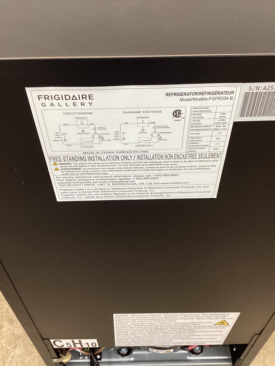 Frigidaire Gallery 3.2 Cu Ft Compact Fridge