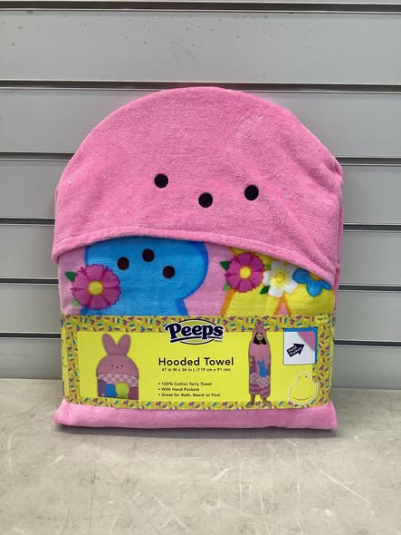 Peeps Hooded Towel With Hand Pockets