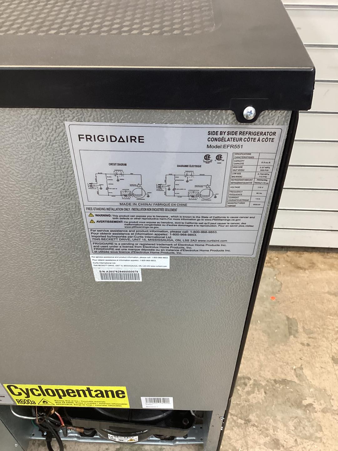 Frigidaire 5.5 cu. ft. Side by Side 2-Door Mini Fridge in Black