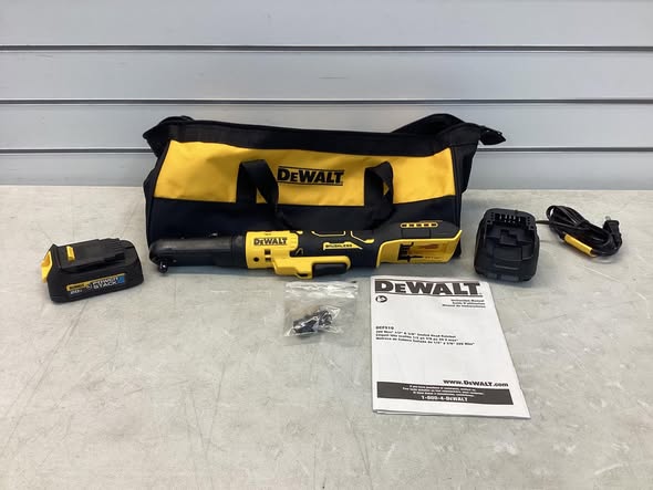 DEWALT 20-Volt Maximum Lithium-Ion 3/8 in. and 1/2 in. Cordless Ratchet Kit with 1.7 Ah Battery, Charger and Bag