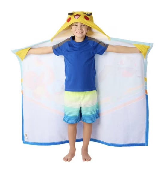 Pokemon 100% Cotton Hooded Towel With Hand Pockets