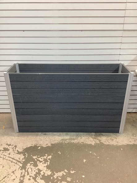 VITA Urbana 57"L x 16"W x 33"H Large Vinyl Parklette Planter, Slate Gray, VT17613r