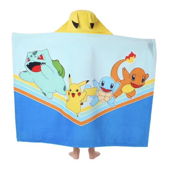 Pokemon 100% Cotton Hooded Towel With Hand Pockets
