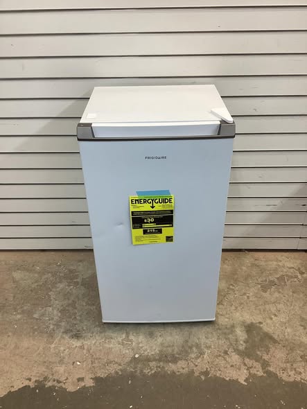 Frigidaire 3.2 cu. ft. Sleek Mini Refrigerator in White with Recessed Handle and Reversible Door