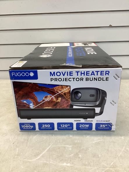 Fugoo Outdoor Projector & Soundbar Bundle with Tripod & 120" Foldable Screen