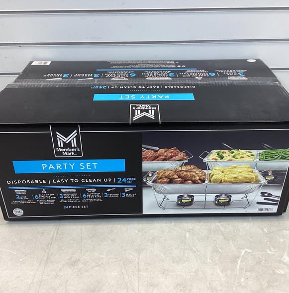 Member's Mark Party Set with 2-hour Safe Heat Chafing Fuel, 24 ct.