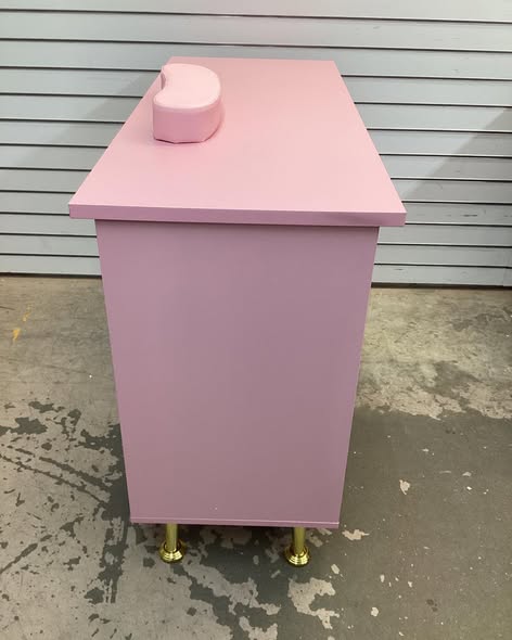 LDAILY Moccha Nail Desk, Manicure Table w/ 3 Drawers & 2 Storage cabinets