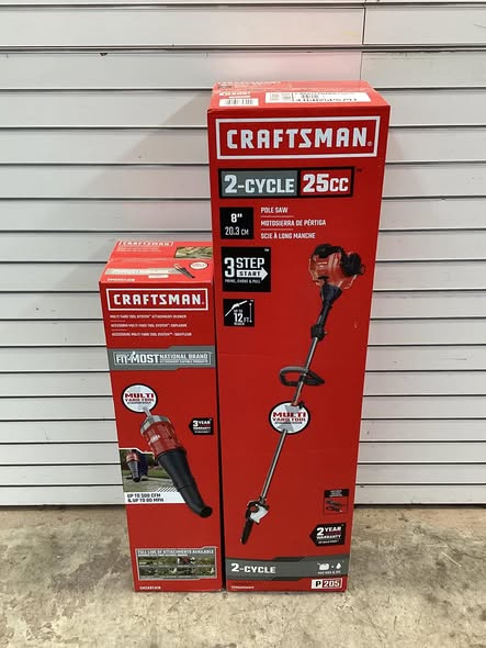 Craftsman CMXGJAMA25PS 8 in. 25 cc Gas Pole Saw and TrimmerPlus Leaf Blower Attachment