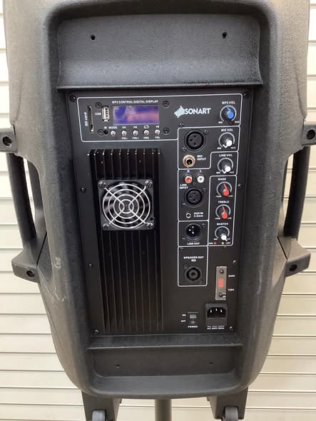 Sonart 15" 1500W Powered Speakers, 2-Way Full Range Portable PA Speaker System Combo Set