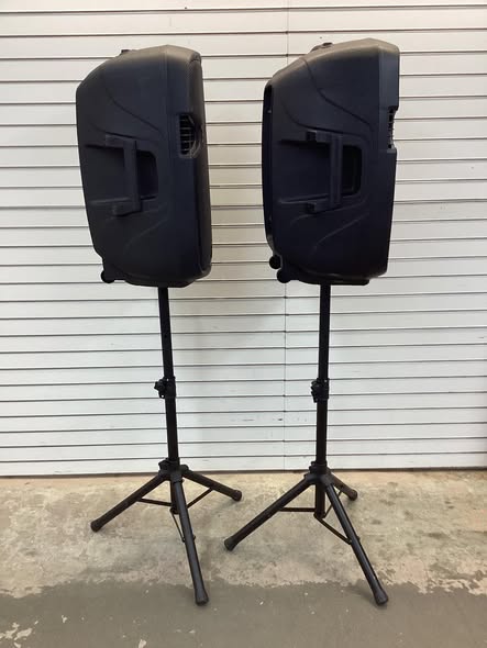 Sonart 15" 1500W Powered Speakers, 2-Way Full Range Portable PA Speaker System Combo Set