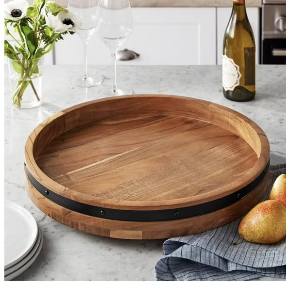 Member's Mark Acacia Wood Farmhouse  18” Lazy Susan