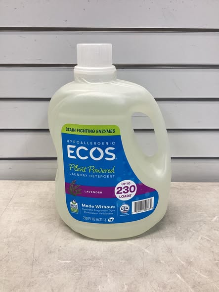 ECOS Hypoallergenic Liquid Laundry Detergent + Enzymes, Lavender Scent, 230 loads, 210 fl. oz.