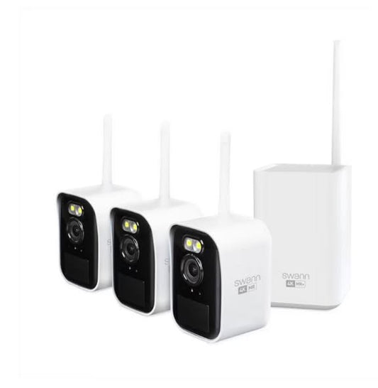 Swann MaxRanger Mini 4K Wireless NVR Security System, 3-Pack