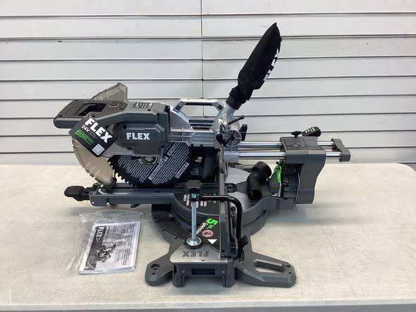 FLEX STACKED LITHIUM 12-in 24-volt Dual Bevel Sliding Compound Hybrid Miter Saw