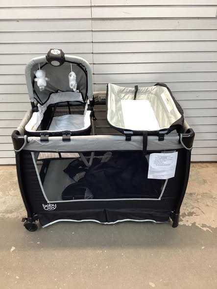 BABY JOY 5 in 1 Pack and Play, Portable Baby Playard with Bassinet & Diaper Changing Table, Bag, Infant Bassinet Crib Activity Center