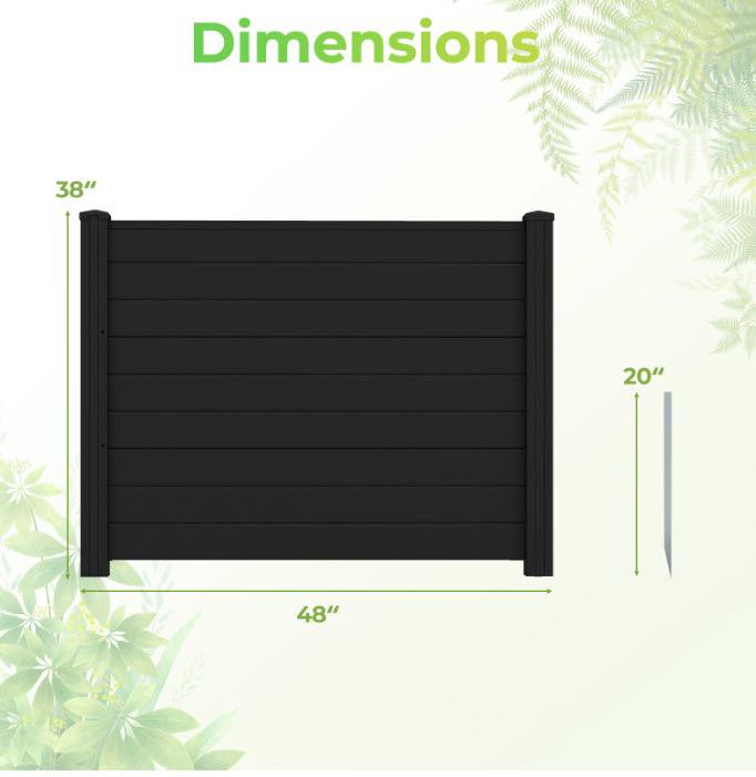 Costway Outdoor PVC Air Conditioner Fence with 20 Inch Long Stakes