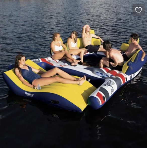Aqua Leisure APL20349 - 11'x8' 6-7 Person Inflatable Raft with Detachable Docking Lounge