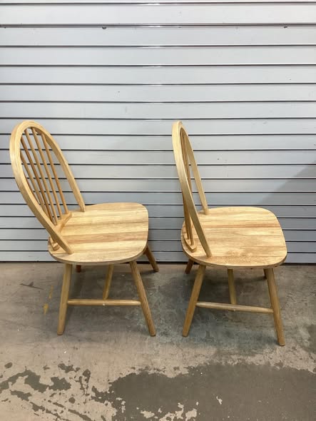 Set of 2 Vintage Wood Chair with Spindle Back for Dining Room