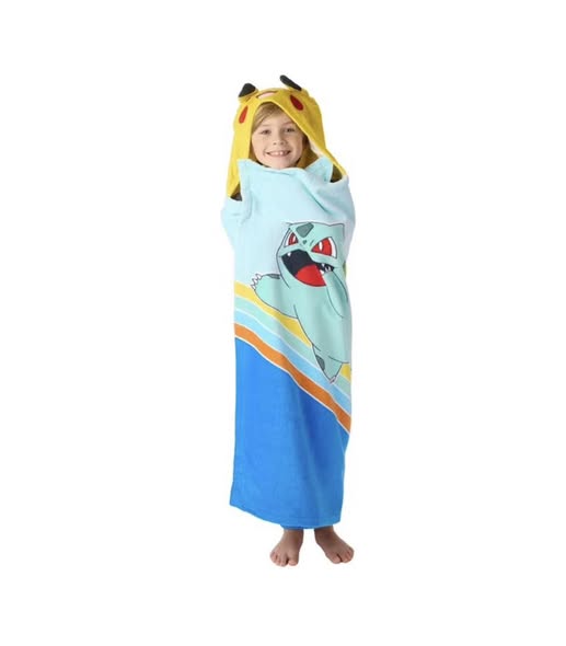 Pokemon 100% Cotton Hooded Towel With Hand Pockets