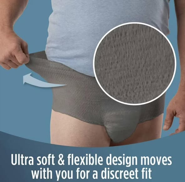 Member's Mark Total Protection Incontinence Underwear for Men Size Small/Medium Waist 26”-37”