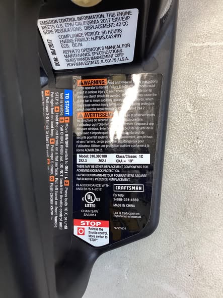 CRAFTSMAN 42-cc 2-cycle 18-in Gas Chainsaw
