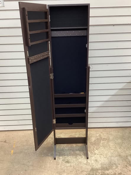 Costway Mirrored Standing Jewelry Cabinet Storage Box