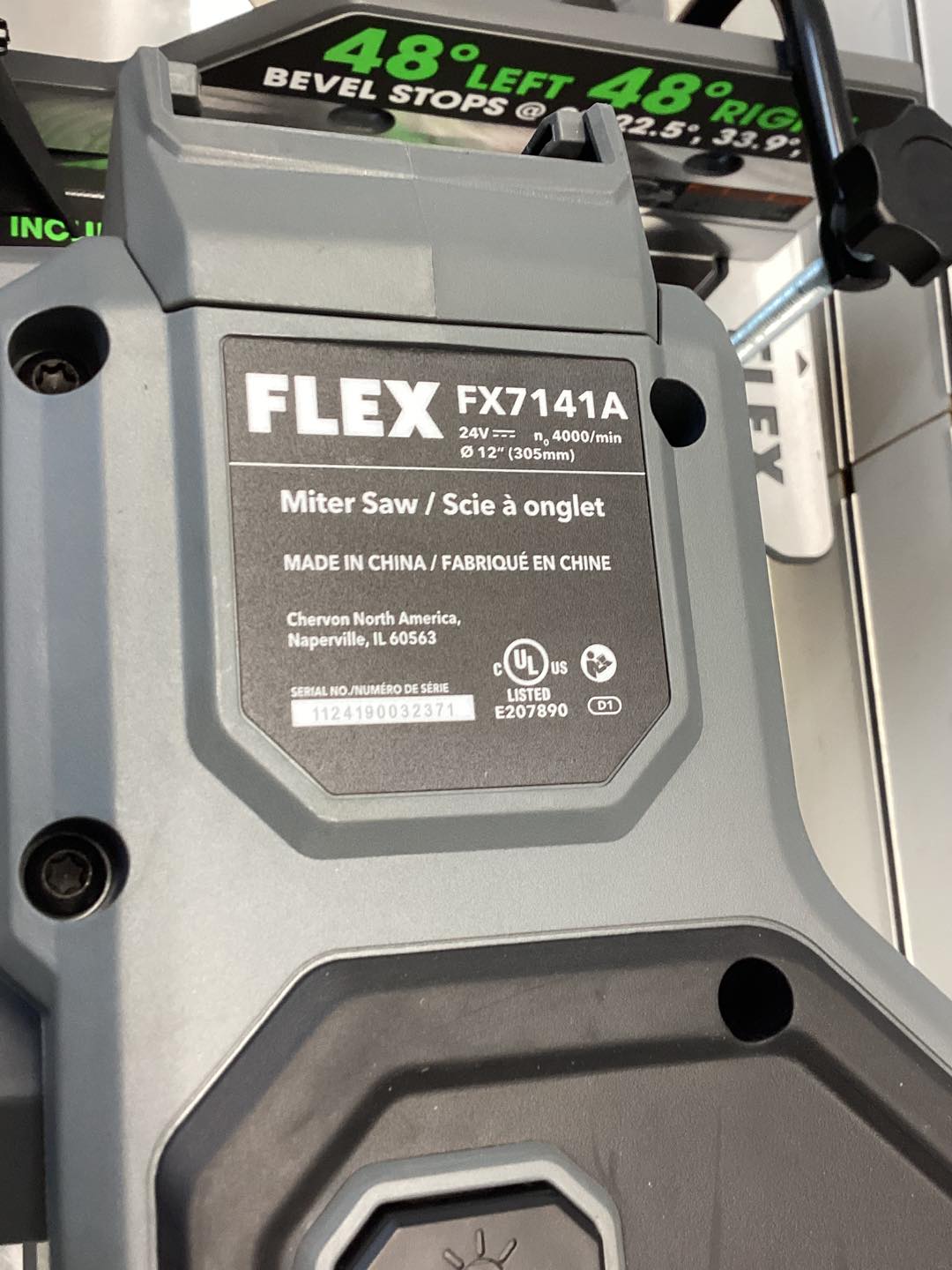 FLEX STACKED LITHIUM 12-in 24-volt Dual Bevel Sliding Compound Hybrid Miter Saw