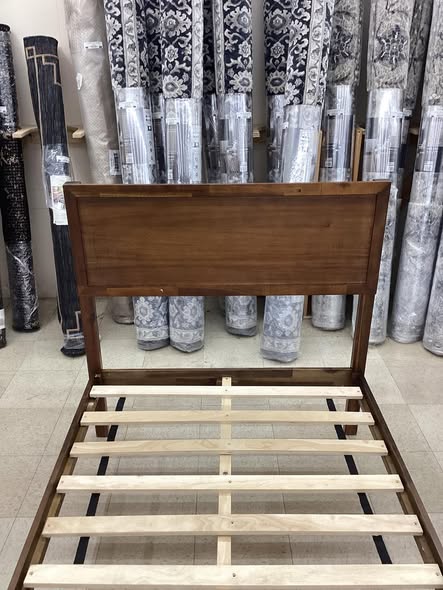 Twin Size Giantex Wood Bed Frame with Headboard, Mid Century Modern Platform Bed