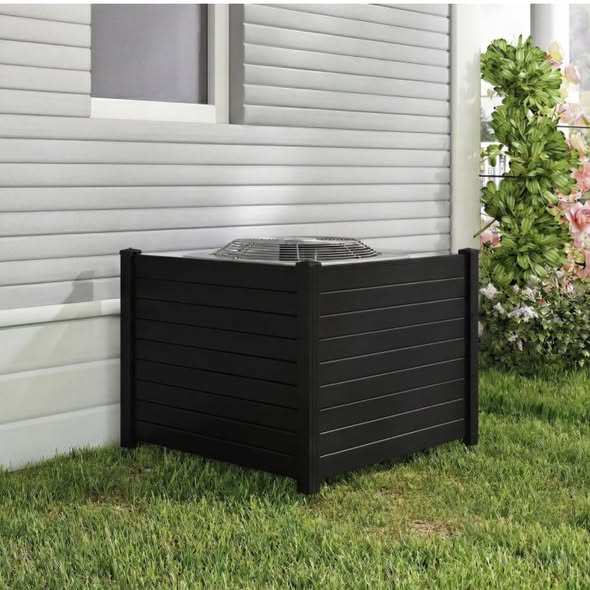 Costway Outdoor PVC Air Conditioner Fence with 20 Inch Long Stakes