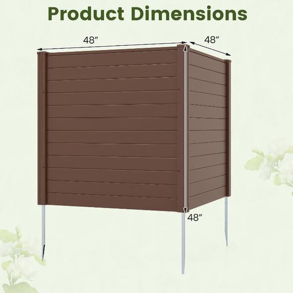 Costway Freestanding 48 x 48 Inch Air Conditioner Fence with Metal Ground Stakes
