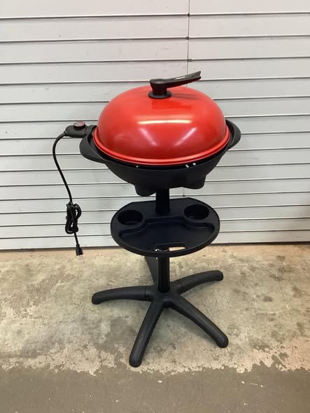 Costway Electric BBQ Grill 1350W Non-stick 4 Temperature Setting Outdoor Garden Camping Red