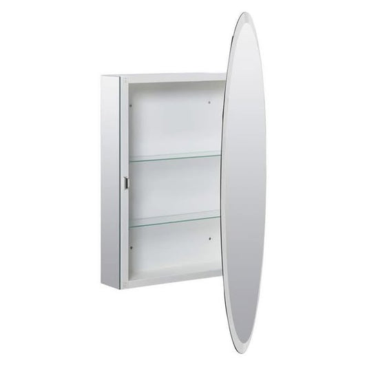 Zenna Home 21"W x 31"H Oval Medicine Cabinet