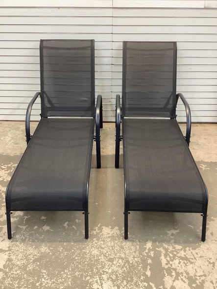 Set of 2 Costway Adjustable Patio Chaise Folding Lounge Chair with Backrest