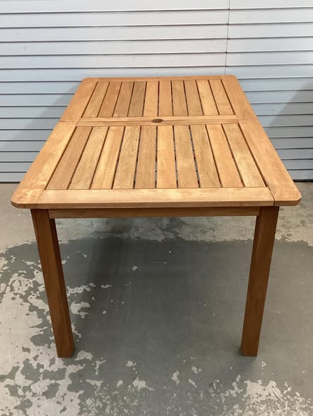 BABOOM Patio Outdoor Solid Wood Dining Table Rectangle Outdoor Dining Table 35.5-in W x 59-in