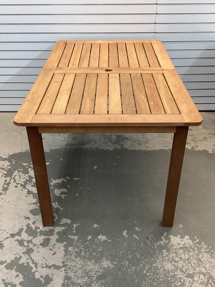 BABOOM Patio Outdoor Solid Wood Dining Table Rectangle Outdoor Dining Table 35.5-in W x 59-in