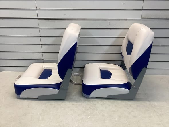 Costway Set of 2 Folding Low Back Fishing Boat Seats with Stainless Steel Screws