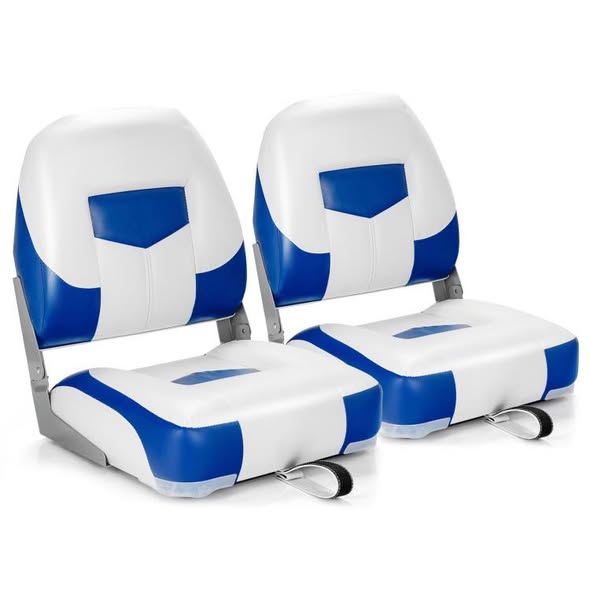 Costway Set of 2 Folding Low Back Fishing Boat Seats with Stainless Steel Screws